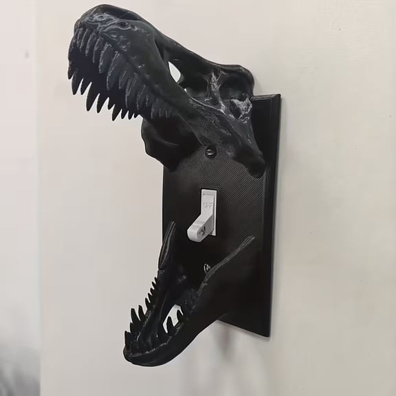 3D Printed Tyrannosaurus Rex Skull Switch Panel - Unique Dinosaur Theme Wall Decoration for Home and Halloween Parties