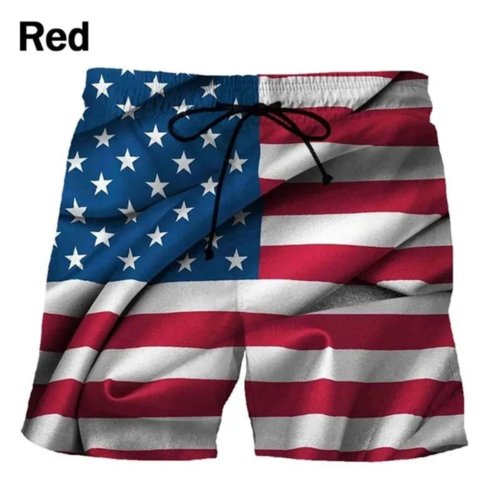 3D Printed U.S National Flag Pattern Board Shorts For Men Outdoor Quick
