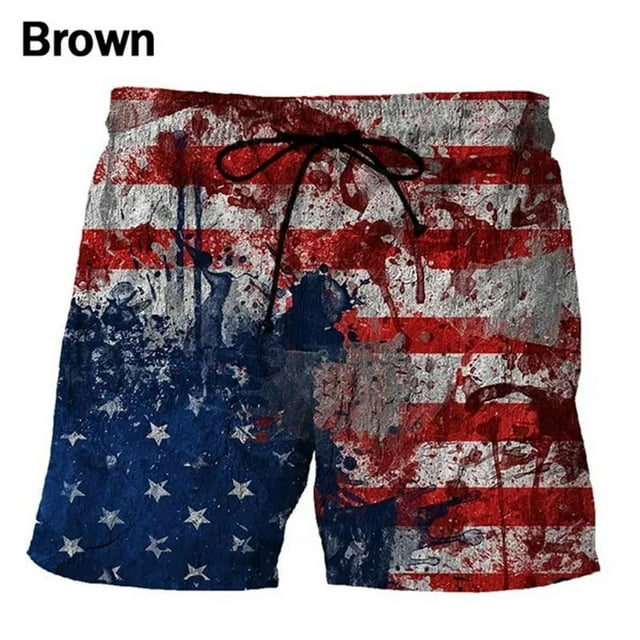 3D Printed U.S National Flag Pattern Board Shorts For Men Outdoor Quick
