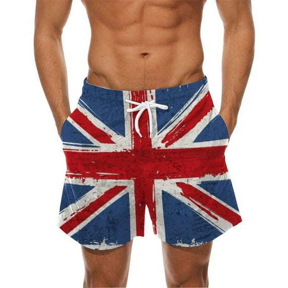 3D Printed Union Flag Pattern Board Shorts For Men Outdoor Quick Dry Sport Beach Shorts Casual Mens Swim Trunks Gym Shorts