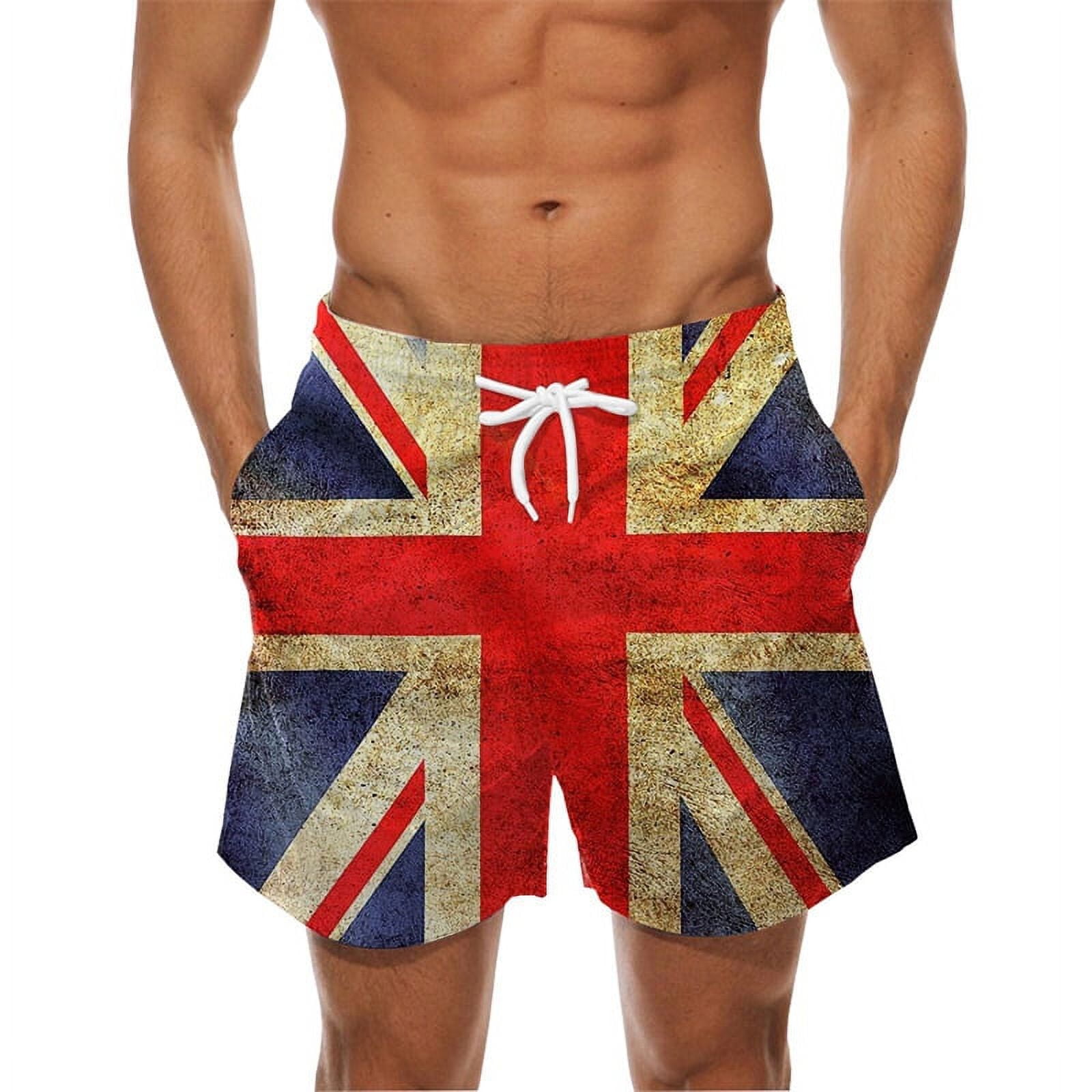3D Printed Union Flag Pattern Board Shorts For Men Outdoor Quick Dry