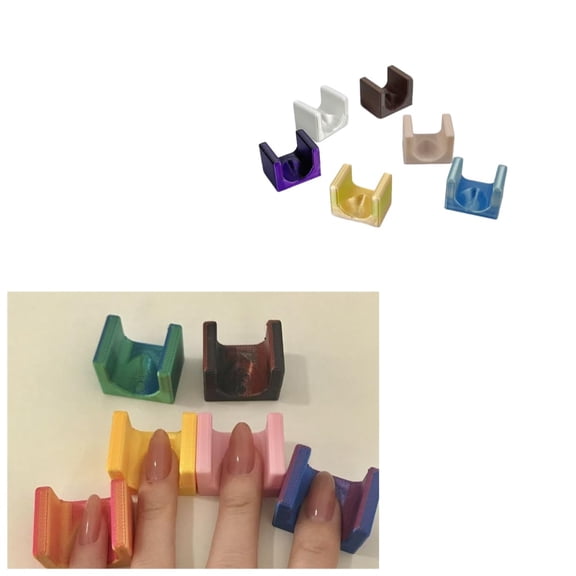 3D-Printed Velour Nail Art Tools Kit for DIY Magnetic Velvet Nail Design, Professional Ergonomic Manicure Applicator with Textured Surface for Enhanced Adhesion (Random colors, Count, 5)