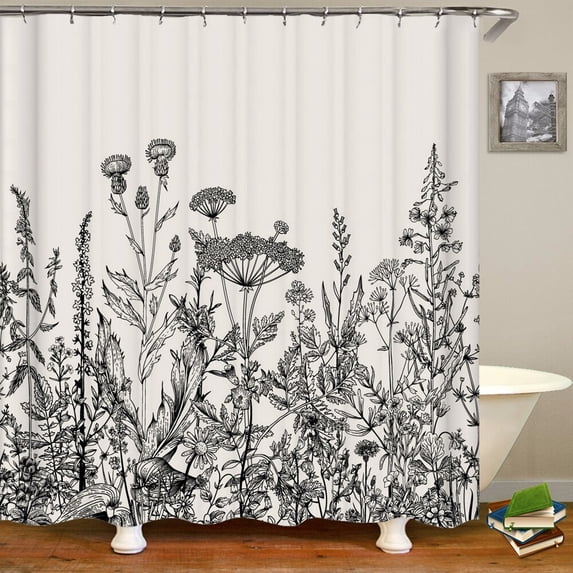 3D Printed Waterproof Fabric Fresh Flower Plant Shower Curtains Bathroom Decorative Polyester With Shower Curtain 240X180