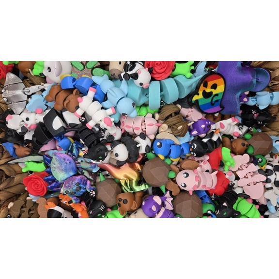 3D Printed Wiggling Animals Fidget Toys Tier 2 - Wiggling Animal Collection Plus Articulated Dragon - Sensory Toys
