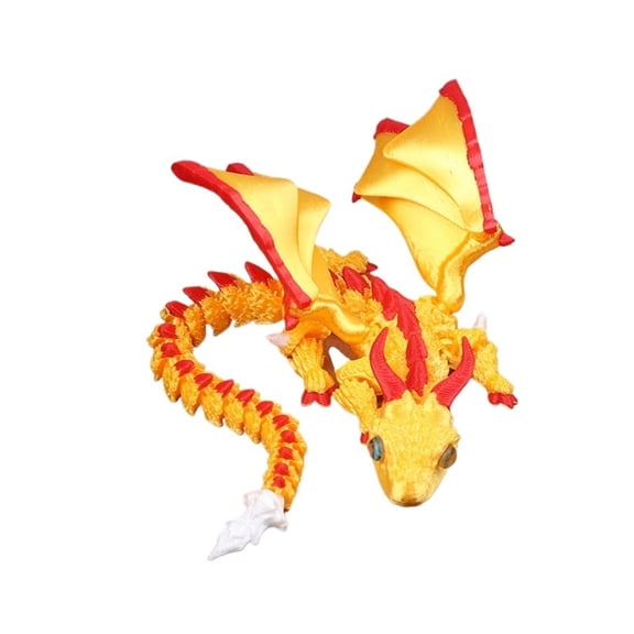3D Printed Winged Carriage Dragon Figurine With Random Eyes Art Deco Dragon Sculpture Tabletop Animal Theme Decor