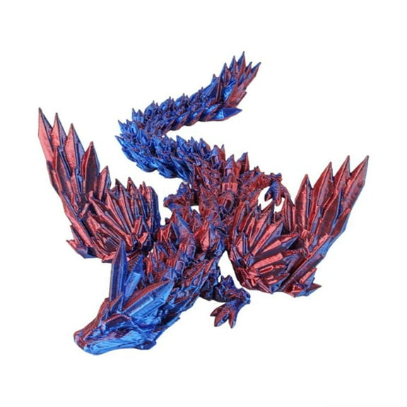 3D Printed Winged Dragon Articulated Crystal Toy Flexible Joint Figurine Desktop Ornament Sensory Fidget Dragon