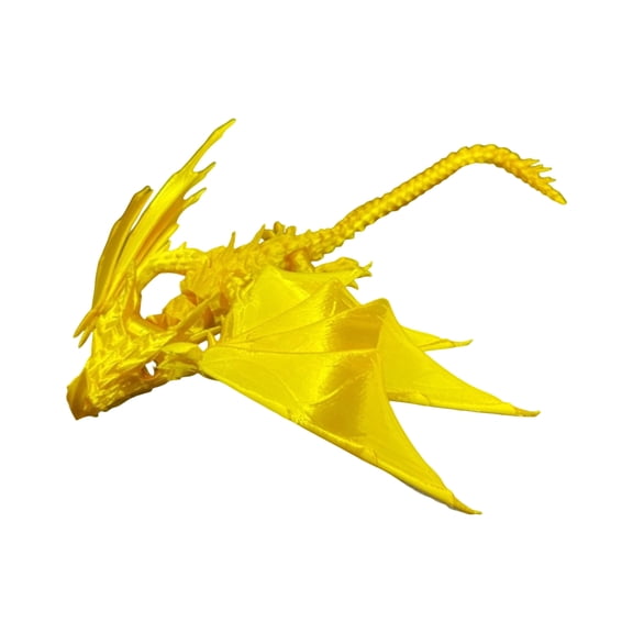 3D Printed Winged Dragon Figurine, Multi-Jointed Flexible Toy With Movable Body Tail Head & Press-To-Close Jaw Mechanism, Lifelike Detailed Ornament For Desktop Bookshelf Bedside