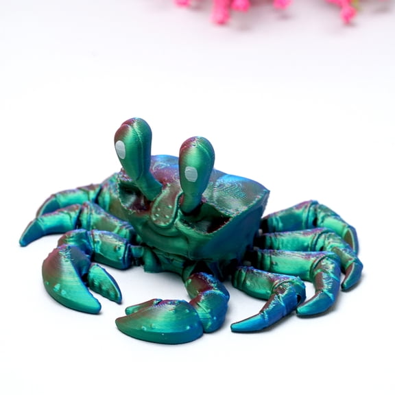 3D Printed crab,Flexible Joint Animal lacertid Figurines,Realistic Eyes, Home Office Decor,Fidget Toy for Adults Teens Boy Festival Gifts