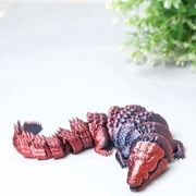 3D Printed crocodile,Flexible Joint Animal lacertid Figurines,Realistic Eyes, Home Office Decor,Fidget Toy for Adults Teens Boy Festival Gifts