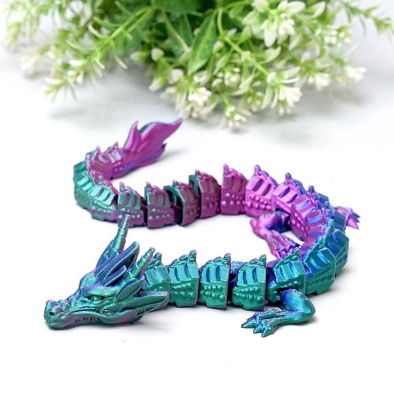 3D Printed dragon,Flexible Joint Animal lacertid Figurines,Realistic Eyes, Home Office Decor,Fidget Toy for Adults Teens Boy Festival Gifts