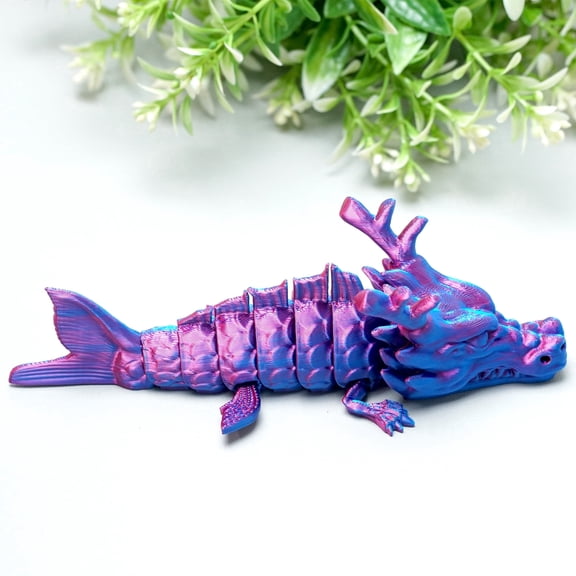 3D Printed dragon,Flexible Joint Animal lacertid Figurines,Realistic Eyes, Home Office Decor,Fidget Toy for Adults Teens Boy Festival Gifts
