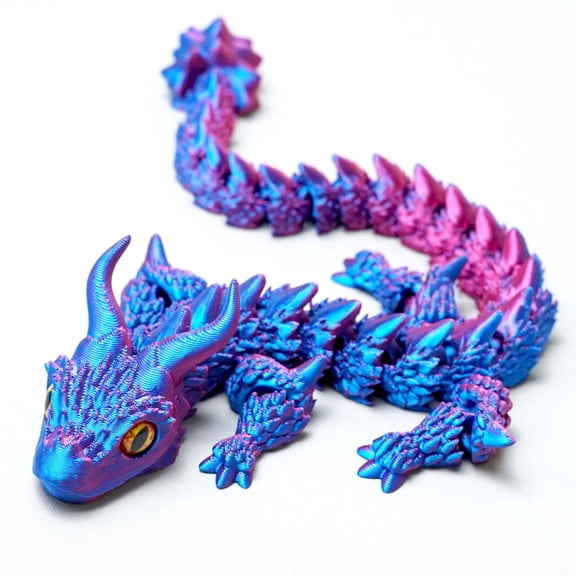 3D Printed dragon ,Flexible Joint Animal lacertid Figurines,Realistic Eyes, Home Office Decor,Fidget Toy for Adults Teens Boy Festival Gifts