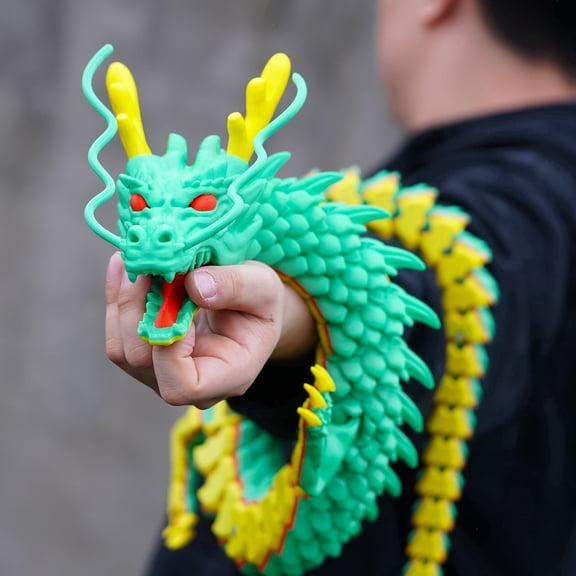 3D Printed dragon,Flexible Joint Animal lacertid Figurines,Realistic Eyes, Home Office Decor,Fidget Toy for Adults Teens Boy Festival Gifts
