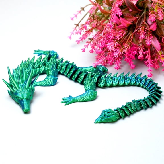3D Printed dragon,Flexible Joint Animal lacertid Figurines,Realistic Eyes, Home Office Decor,Fidget Toy for Adults Teens Boy Festival Gifts