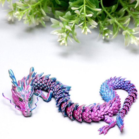 3D Printed dragon,Flexible Joint Animal lacertid Figurines,Realistic Eyes, Home Office Decor,Fidget Toy for Adults Teens Boy Festival Gifts