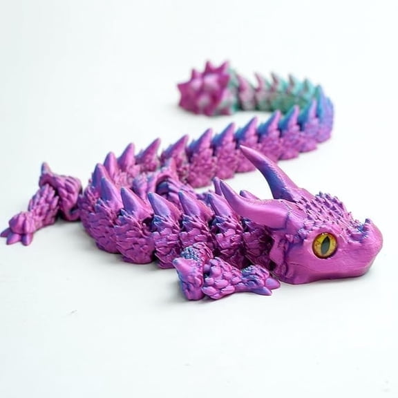 3D Printed dragon Models,Flexible Joint Animal lacertid Figurines, Stress Relief, Fidget restlessness, ADHD Toys, Surprise Fantasy Gifts
