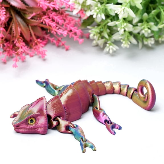 3D Printed lizard,Flexible Joint Animal lacertid Figurines,Realistic Eyes, Home Office Decor,Fidget Toy for Adults Teens Boy Festival Gifts