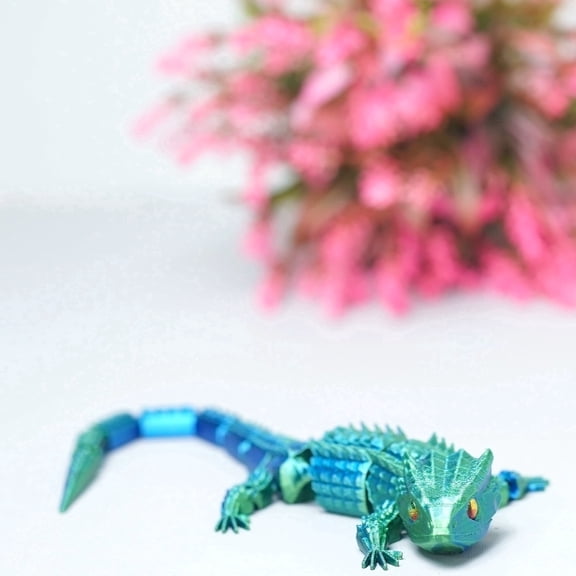 3D Printed lizard,Flexible Joint Animal lacertid Figurines,Realistic Eyes, Home Office Decor,Fidget Toy for Adults Teens Boy Festival Gifts