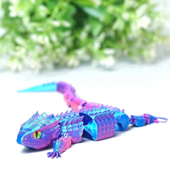 3D Printed lizard,Flexible Joint Animal lacertid Figurines,Realistic Eyes, Home Office Decor,Fidget Toy for Adults Teens Boy Festival Gifts