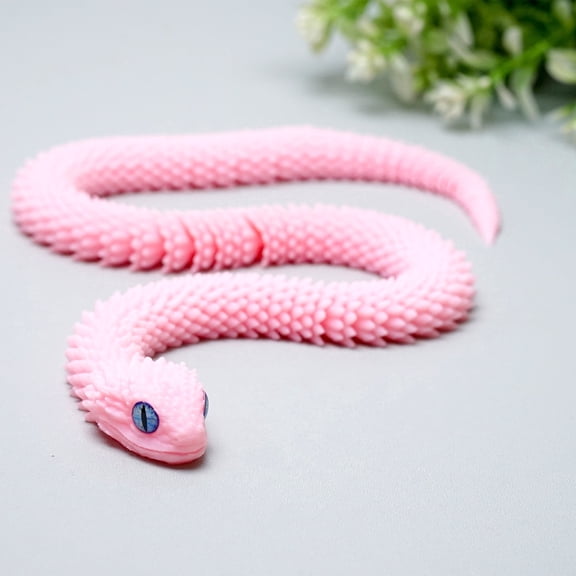 3D Printed snake,Flexible Joint Animal lacertid Figurines,Realistic Eyes, Home Office Decor,Fidget Toy for Adults Teens Boy Festival Gifts