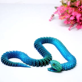 3D Printed snake,Flexible Joint Animal lacertid Figurines,Realistic Eyes, Home Office Decor,Fidget Toy for Adults Teens Boy Festival Gifts