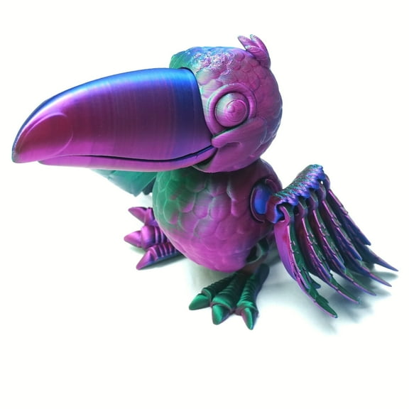 3D Printed toucan Model,Flexible Animals Toy Statue,Movable Joints,Home Office Decor,Interesting Toys for Autism/ADHD,Festival Gifts toco,Fidget Toys, Executive Desk Animals Toy