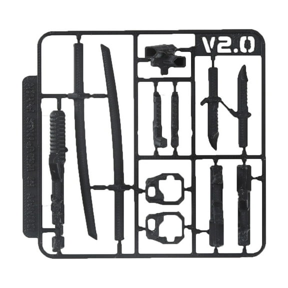 3D PrintedAction Figure Figures Accessory Action Figure Weapon Kit for DIY Customization Katana Tactical Daggers Pistols Model Parts Black