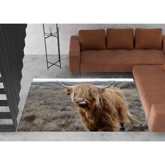 3D Printeds Rug, Bridesmaid Gift Rugs, Wild Cattle Rugs, Salon Rug, Large Rug, Animal Rug, Office Rugs, Wild Buffalo Rug, Easy To Clean Rug, 5.2'x7.5' - 160x230 cm