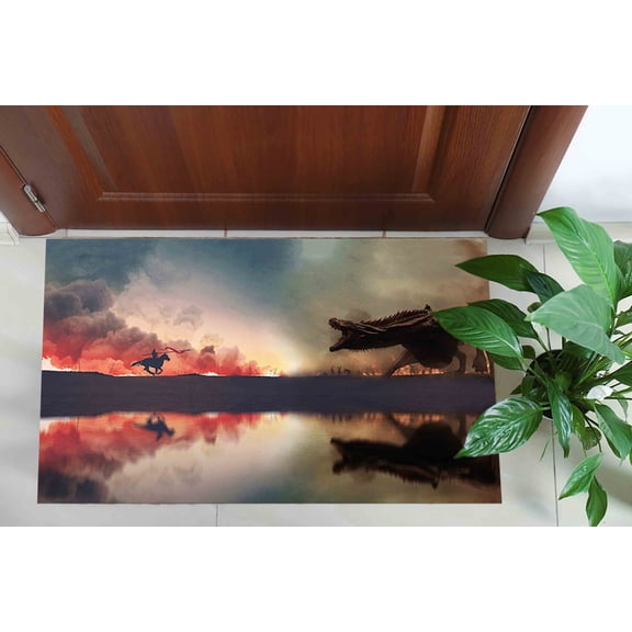 3D Printeds Rug, Home Decor Dragon War Rugs, Entry Rug, Modern Rugs, Home Decor Rugs, Bath Rugs, Boy Room Rugs, Large Rugs, 1.7'x2.3' - 50x70 cm