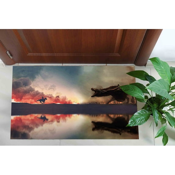 3D Printeds Rug, Home Decor Dragon War Rugs, Entry Rug, Modern Rugs, Home Decor Rugs, Bath Rugs, Boy Room Rugs, Large Rugs, 2.3'x3.3' - 70x110 cm