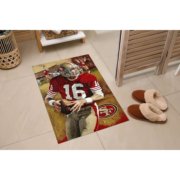 3D Printeds Rug, Non-Slip Carpet Rug, Joe Montana, Rug, Sport Rug, Runner Rug, Entry Rug, Motivation Rug, American Football Rug, Modern Rug, 2.6'x5' - 80x150 cm