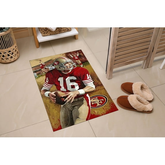 3D Printeds Rug, Non-Slip Carpet Rug, Joe Montana, Rug, Sport Rug, Runner Rug, Entry Rug, Motivation Rug, American Football Rug, Modern Rug, 2.6'x9.2' - 80x280 cm