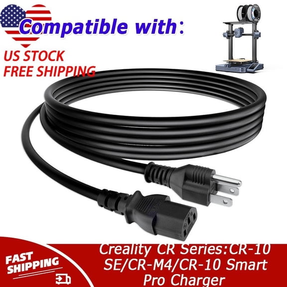 3D Printer AC Power Cord Compatible with Creality CR Series:CR-10 SE/CR-M4/CR-10 Smart Pro