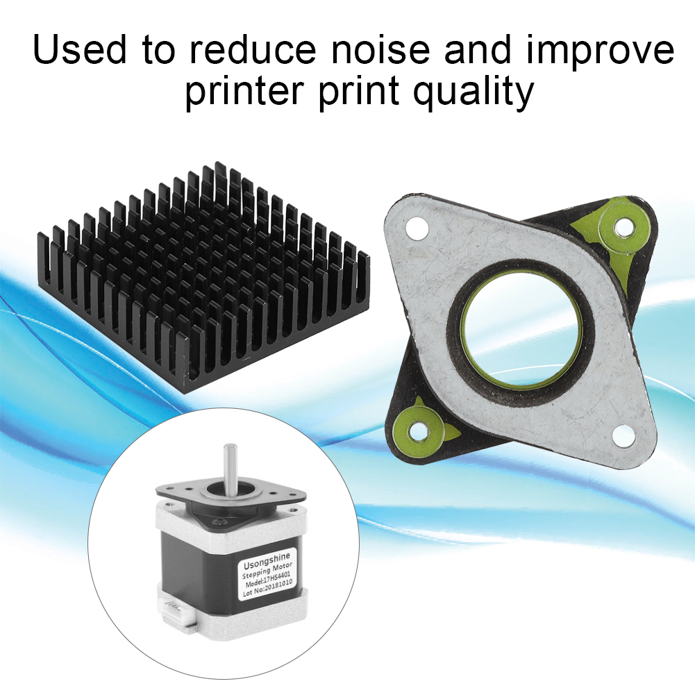 3D Printer Accessories,Damper + Heat Sink + Texture Set,Nema17 Stepper Motor Heatsinks Vibration