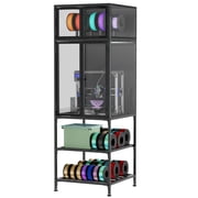 3D Printer Cabinet with Filament Storage Rack, Double Layer Spool Holder & Noise-Reducing Enclosure, Dust-Proof Design for Studio Office