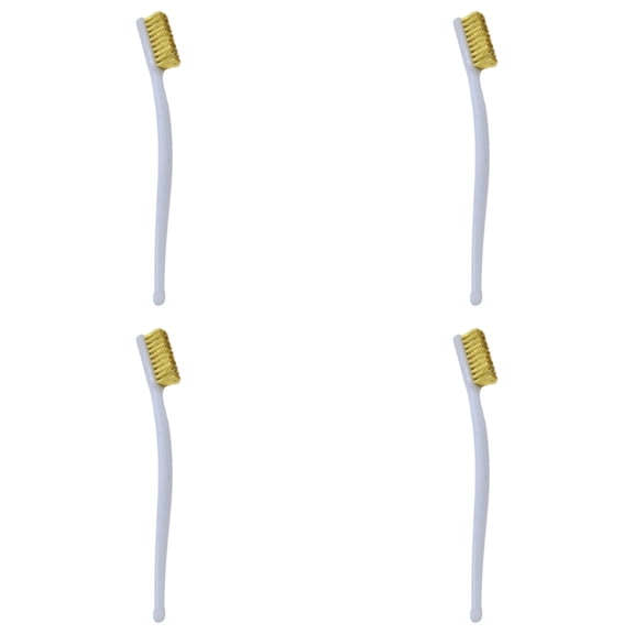 3D Printer Copper Wire Cleaning Brush, 4PC Long Handle Copper Toothbrush Cleaner Tool, Rust Removal Scrub Brush For Hotend Nozzle Block, Hot Bed Metal Parts Deburring & Residue Remover,White*4