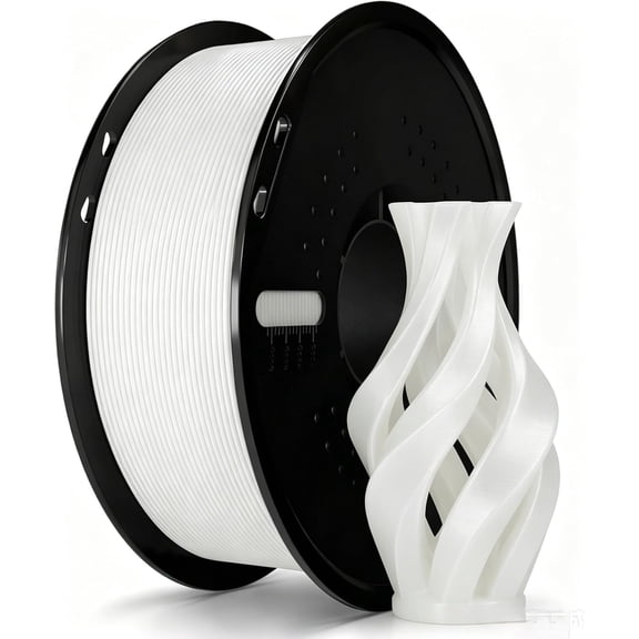 3D Printer Filament 1.75mm Semi-Transparent White PLA+ Filament Accuracy +/- 0.02mm, 1kg Spool (2.2lbs), Tangle-Free, Clog-Free,High Compatibility Easy Printing,Fit Most FDM 3D Printer