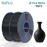 3D Printer Filament Bundle, SUNLU PLA Meta Filament 1.75mm , 3D Materials, PLA Meta 2KG, 1kg Spool, 2 Pack, Black+Black