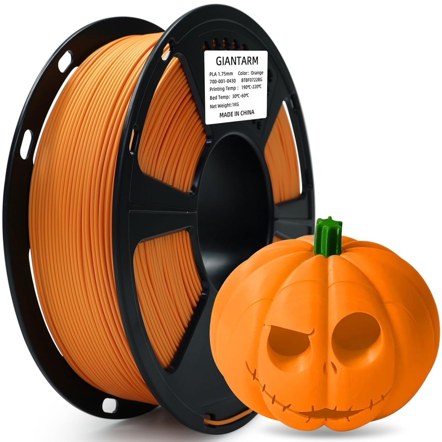 3D Printer Filament, Orange Pla Filament, 1Kg(2.2lbs) Spool, 1.75mm Dimension Accuracy +/- 0.03mm, 3D Printing Filament