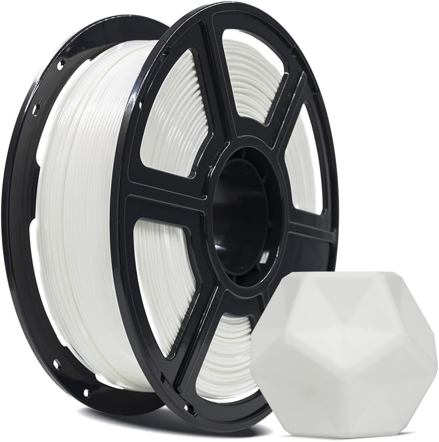3D Printer Filament, PLA PRO Filament 1.75mm, 1KG Spool (2.2lbs), Dimensional Accuracy +/- 0.02mm for FDM 3D Printers, Better Tenacity & No Knotting (White)