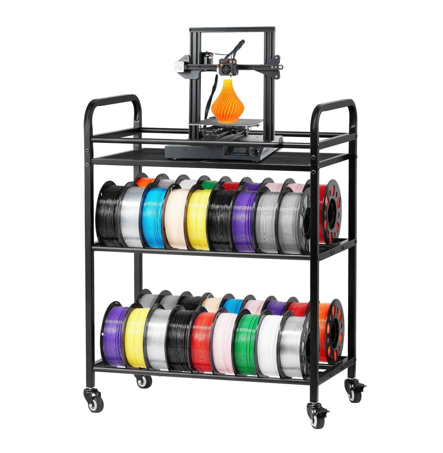 Pc Filament Wheel Rim 3D Printer Filament Rack - 3 Tier Spool Holder - 60 Spool Storage ...