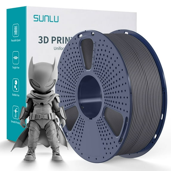 3D Printer Filament,SUNLU PLA Meta 3D Materials, High Toughness PLA Meta Filament 1.75mm , Highly Fluid, Fast Printing for 3D Printer,Dimensional Accuracy +/- 0.02 mm,1 kg Spool,Gray