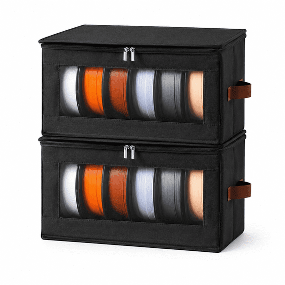 3D Printer Filament Storage Box 2/4/6/8 Pack, Holds 12 Spools Clear Foldable Moisture Proof Organizer, for Home/Office/Workshop/Studio, Keeps Dust-free