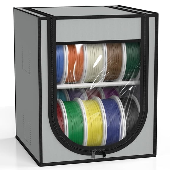 3D Printer Filament Storage Box ,Cuopluber 2 Tiers Metal Filament Storage Rack, Holds Up to 24 Rolls of Filaments,Waterproof & Dustproof, 3D Filament Storage for Home,Office Workshop,Studio