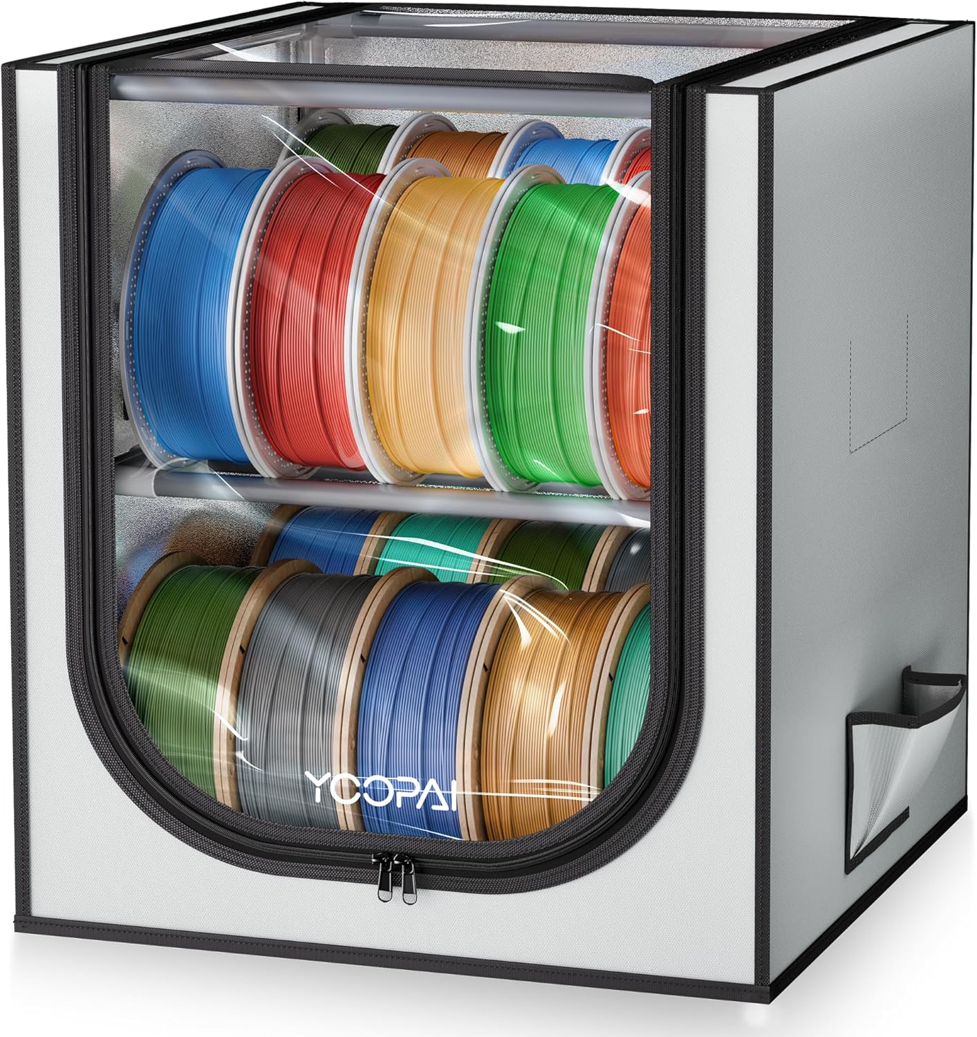 3D Printer Filament Storage Box with Desiccants - 2 Tiers Metal ...