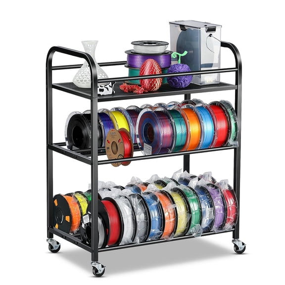 3D Printer Filament Storage Rack, Rolling Cart for 40pcs Filaments