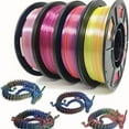 thumbnail image 1 of 3D Printer Filament Triple Color Silk PLA Filament 1.75mm, 3D Printing Filament Bundle,Multicolor Filament Like Rainbow PLA, 250g X 4 Pack, 1 of 5