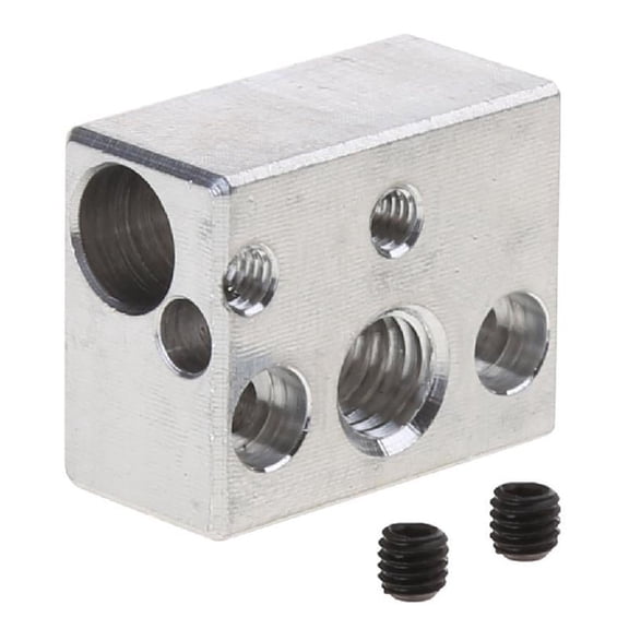 3D Printer Heatblock Hardened Aluminum Heater Block for Ender 3 S1 V6 Hotend Extruder Silver High Temperature Resistant