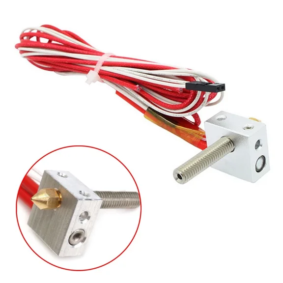 3D Printer Mk8 Assembled Extruder Hotend 1.75 To 0.4Mm Nozzle Heating Block E
