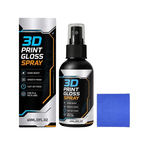 3D Printer Model Gloss Spray, Quick Drying Layer Line Reducer, High Gloss Spray for Printed Models, Quick Drying and Reduced Texture 60ml